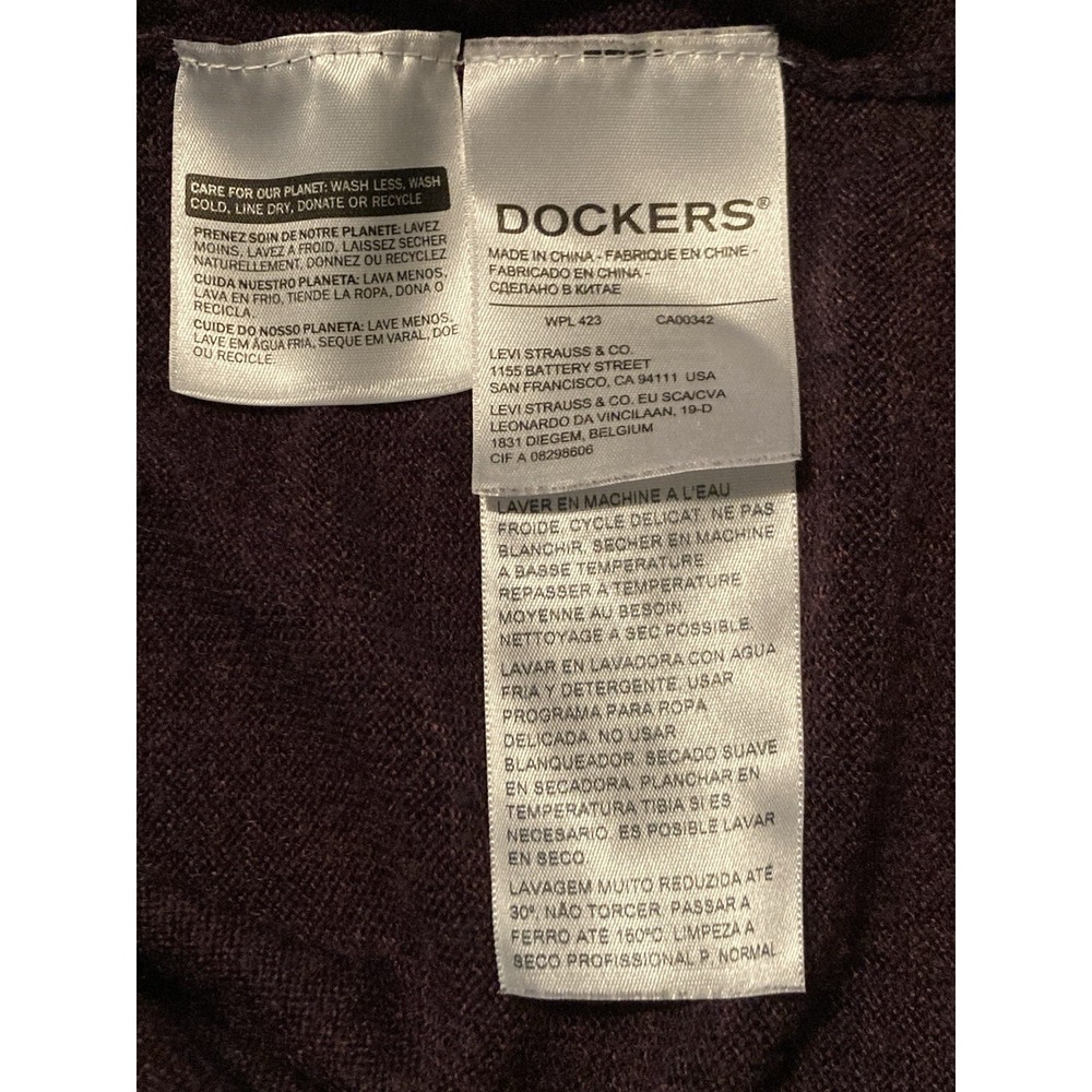 Dockers Mens Quarter Zip Sweater XL Brown Black Heather Long‎ Sleeve Preppy - Picture 10 of 13